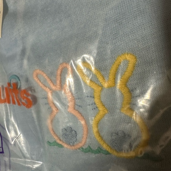 Vtg 80s Baby Sleeper One Piece Sleep & Play 2 Pk Bunnies Rabbit Sz 14-17lbs - Picture 5 of 6